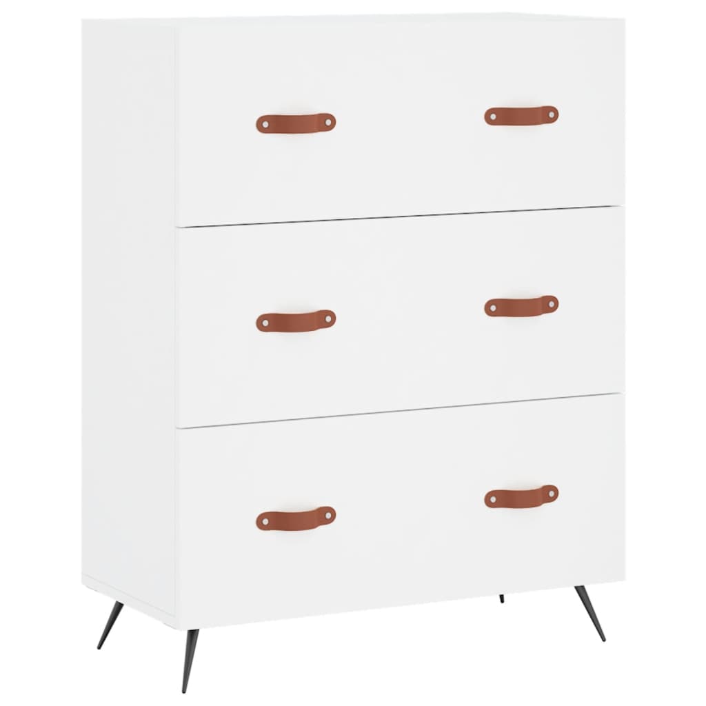 højskab 69,5x34x180 cm konstrueret træ hvid