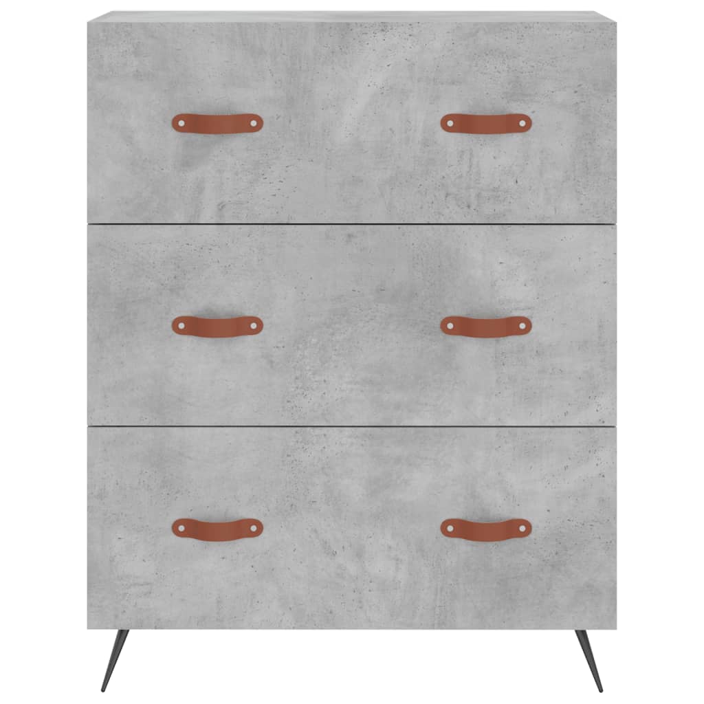højskab 69,5x34x180 cm konstrueret træ betongrå