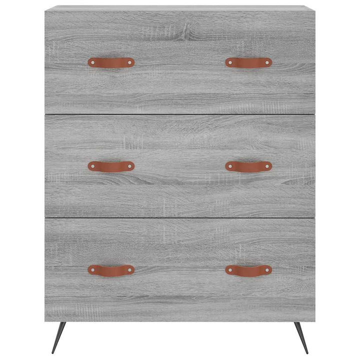 højskab 69,5x34x180 cm konstrueret træ grå sonoma-eg