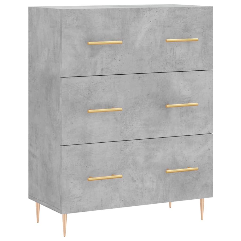 højskab 69,5x34x180 cm konstrueret træ betongrå
