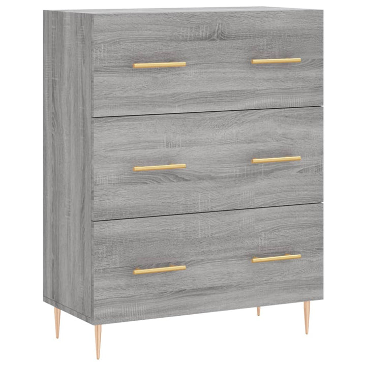 højskab 69,5x34x180 cm konstrueret træ grå sonoma-eg