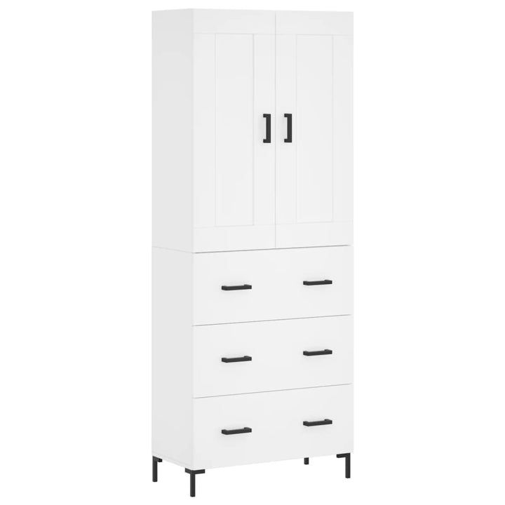 højskab 69,5x34x180 cm konstrueret træ hvid