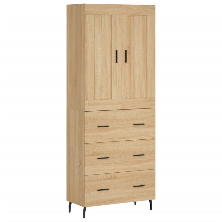 højskab 69,5x34x180 cm konstrueret træ sonoma-eg