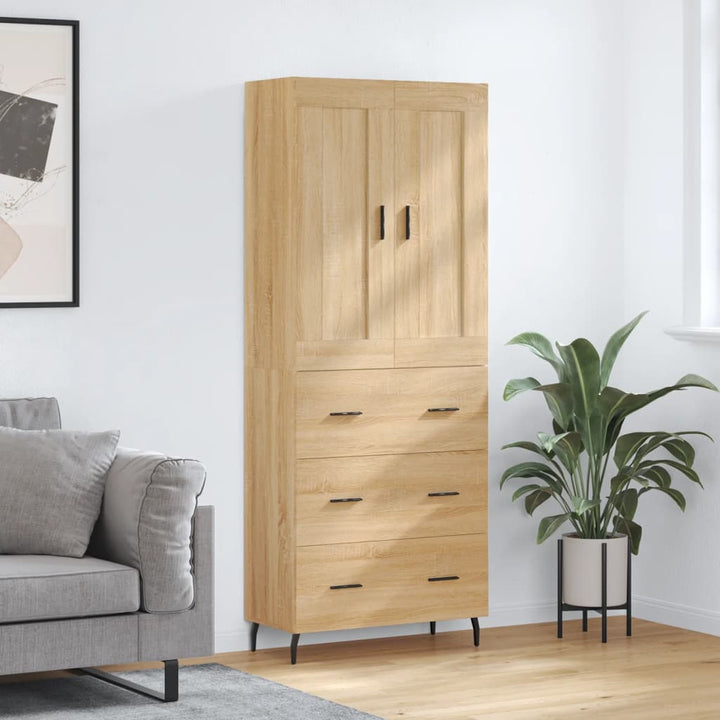 højskab 69,5x34x180 cm konstrueret træ sonoma-eg