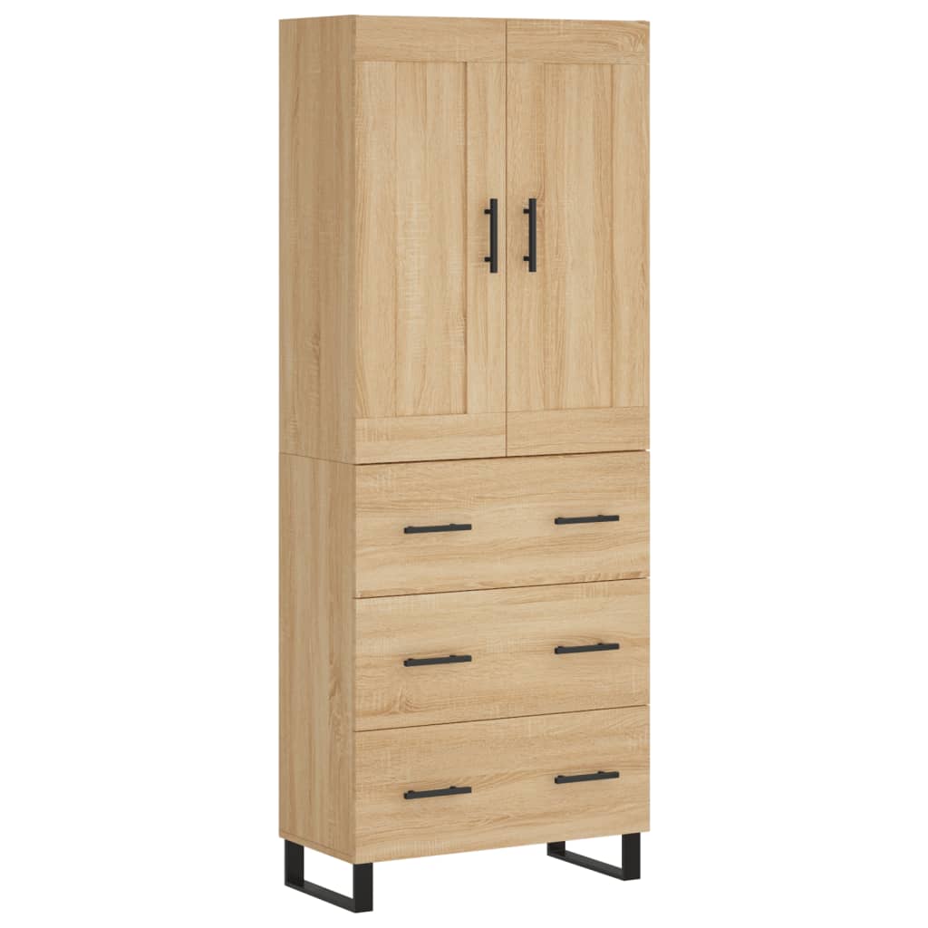 højskab 69,5x34x180 cm konstrueret træ sonoma-eg
