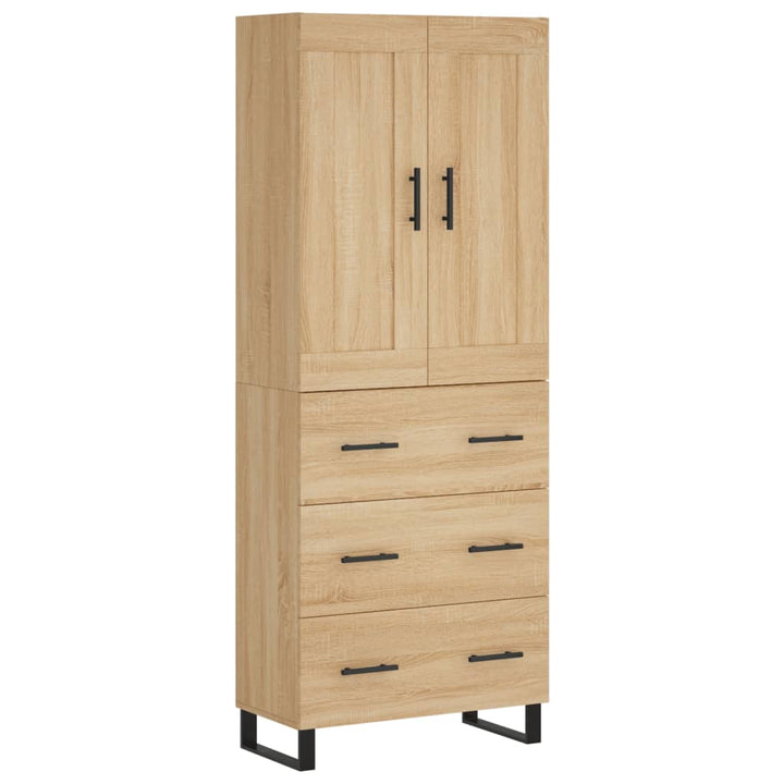 højskab 69,5x34x180 cm konstrueret træ sonoma-eg