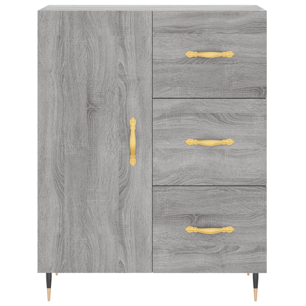 højskab 69,5x34x180 cm konstrueret træ grå sonoma-eg