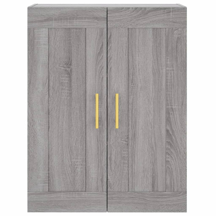 højskab 69,5x34x180 cm konstrueret træ grå sonoma-eg