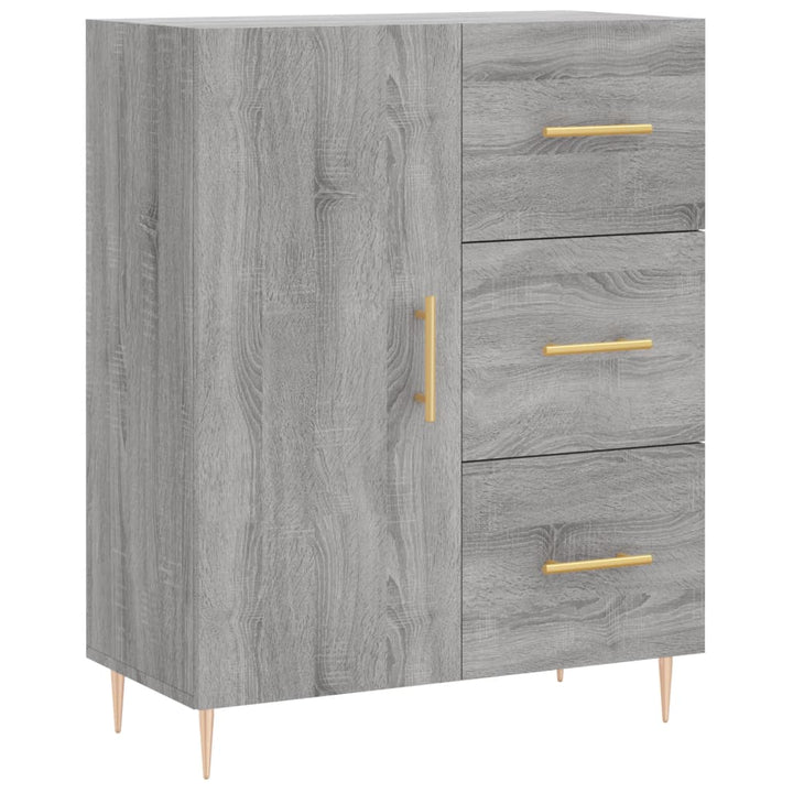 højskab 69,5x34x180 cm konstrueret træ grå sonoma-eg