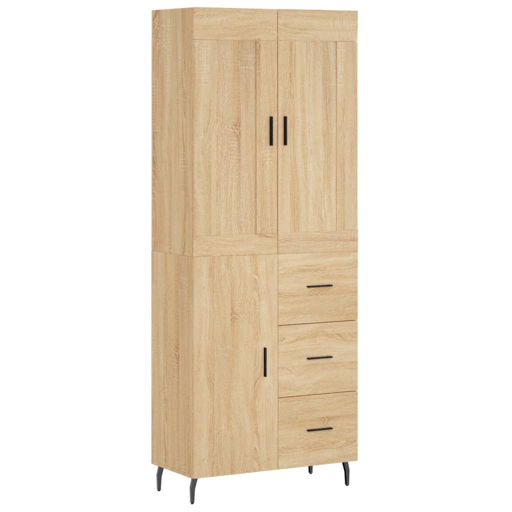 højskab 69,5x34x180 cm konstrueret træ sonoma-eg