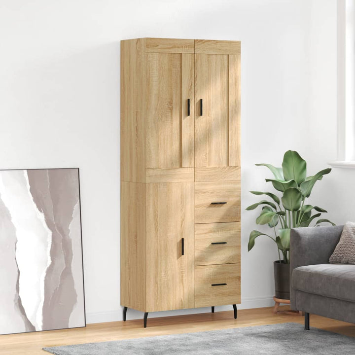 højskab 69,5x34x180 cm konstrueret træ sonoma-eg