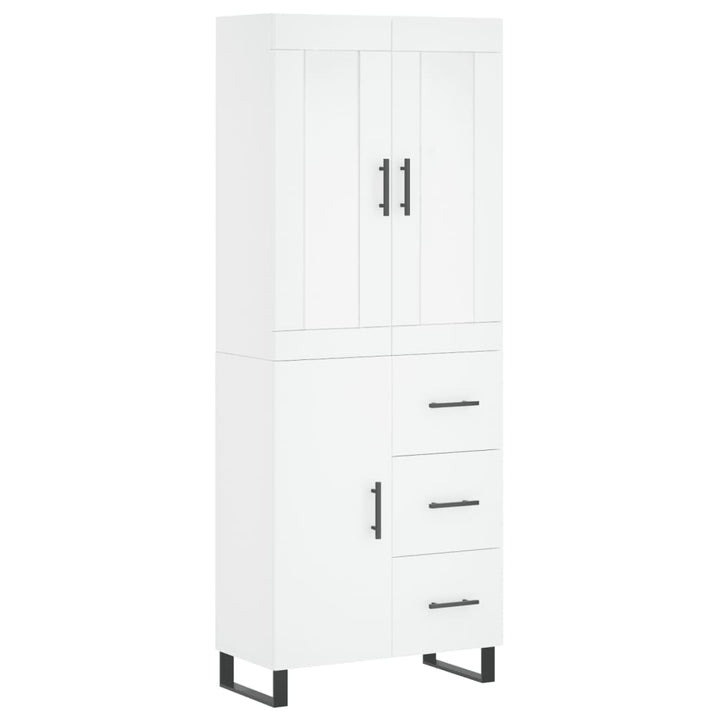 højskab 69,5x34x180 cm konstrueret træ hvid