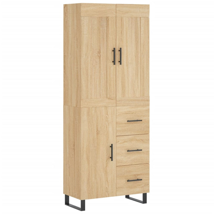 højskab 69,5x34x180 cm konstrueret træ sonoma-eg
