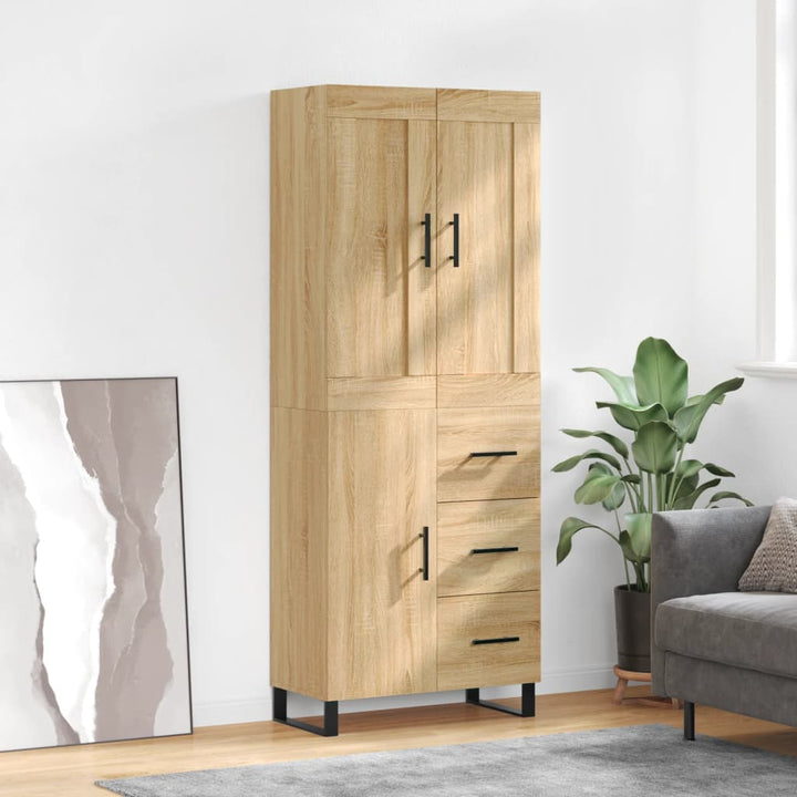 højskab 69,5x34x180 cm konstrueret træ sonoma-eg