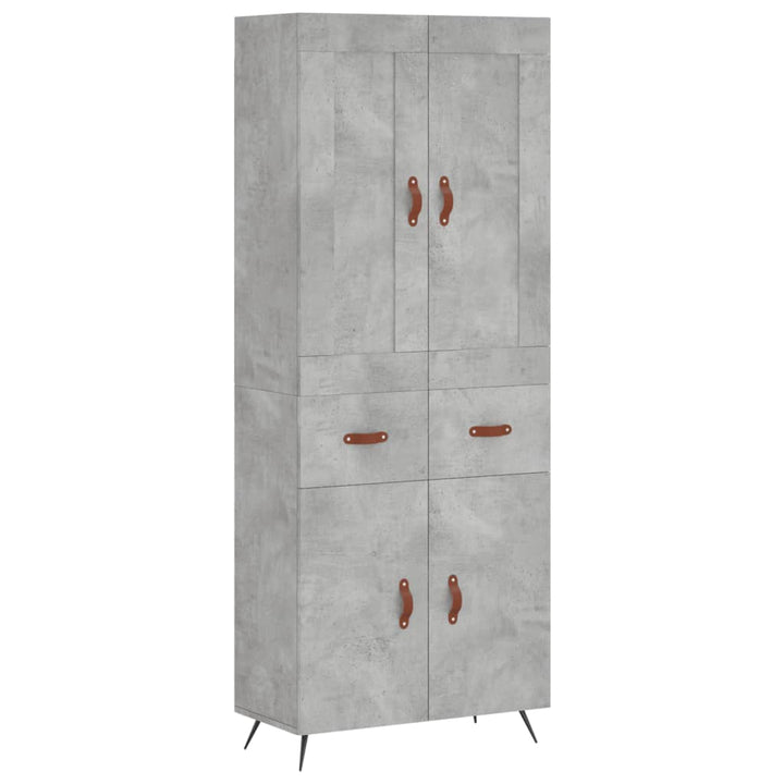 højskab 69,5x34x180 cm konstrueret træ betongrå