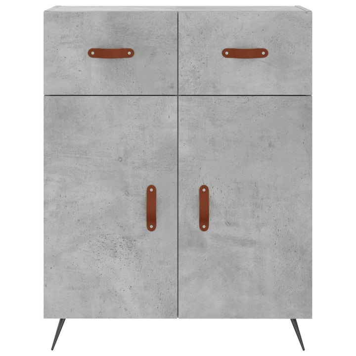 højskab 69,5x34x180 cm konstrueret træ betongrå