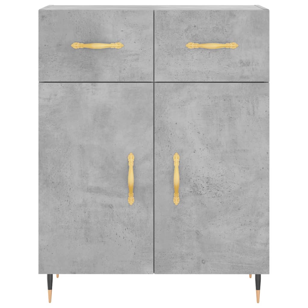 højskab 69,5x34x180 cm konstrueret træ betongrå