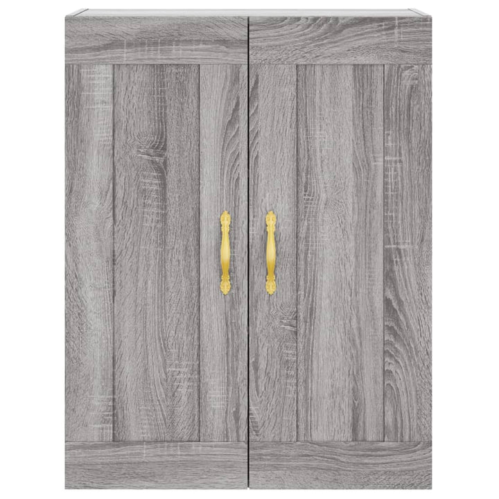 højskab 69,5x34x180 cm konstrueret træ grå sonoma-eg
