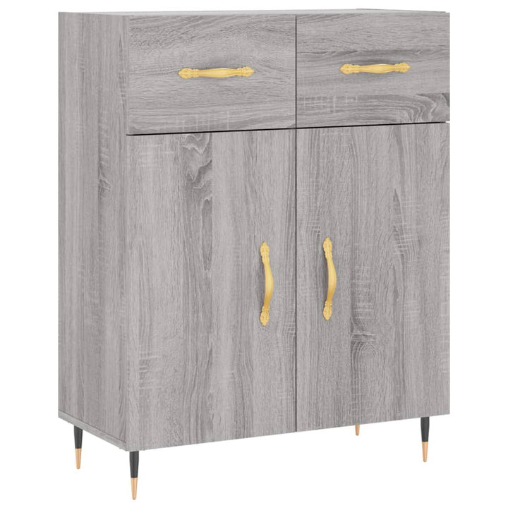 højskab 69,5x34x180 cm konstrueret træ grå sonoma-eg