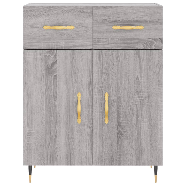 højskab 69,5x34x180 cm konstrueret træ grå sonoma-eg