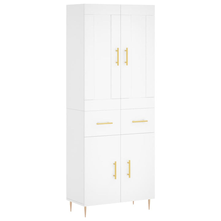 højskab 69,5x34x180 cm konstrueret træ hvid