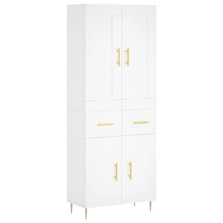 højskab 69,5x34x180 cm konstrueret træ hvid
