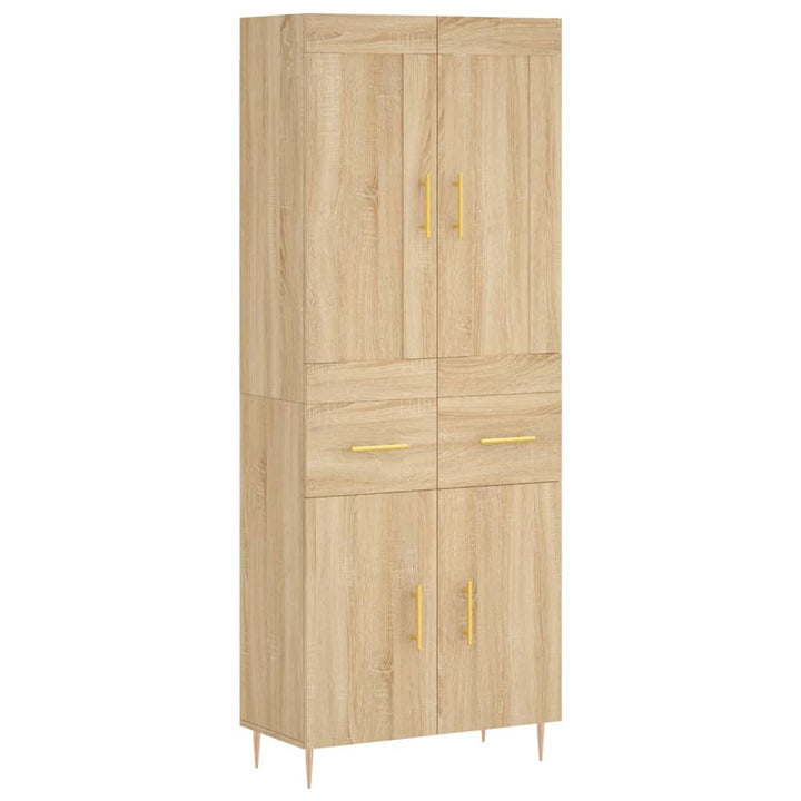 højskab 69,5x34x180 cm konstrueret træ sonoma-eg