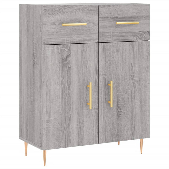 højskab 69,5x34x180 cm konstrueret træ grå sonoma-eg