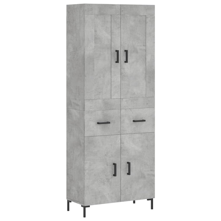 højskab 69,5x34x180 cm konstrueret træ betongrå