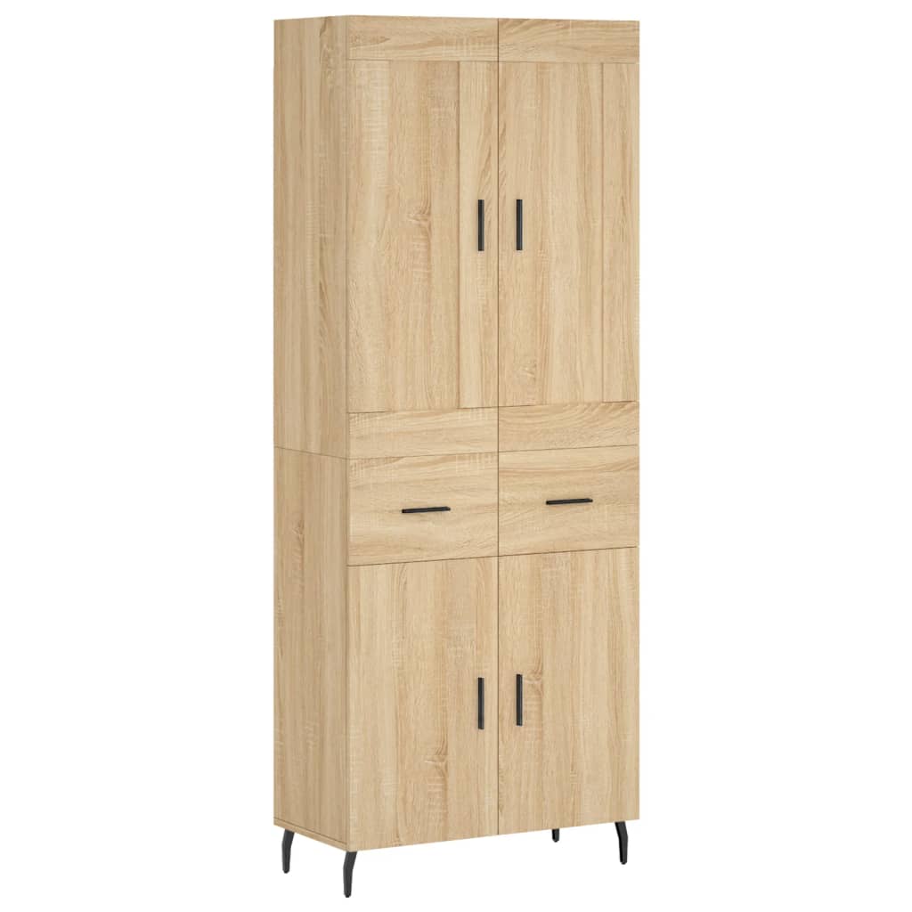 højskab 69,5x34x180 cm konstrueret træ sonoma-eg