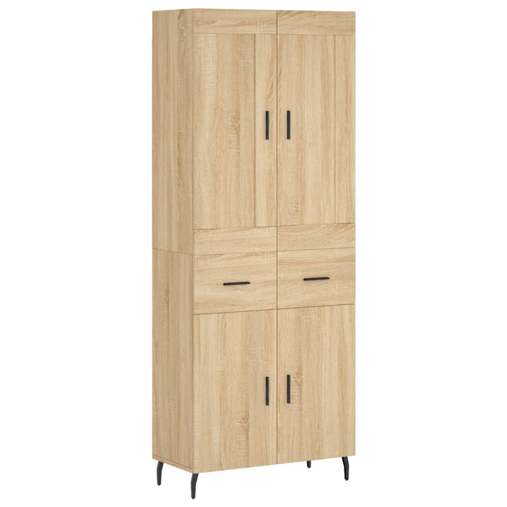 højskab 69,5x34x180 cm konstrueret træ sonoma-eg