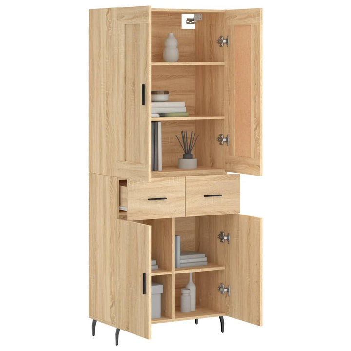 højskab 69,5x34x180 cm konstrueret træ sonoma-eg