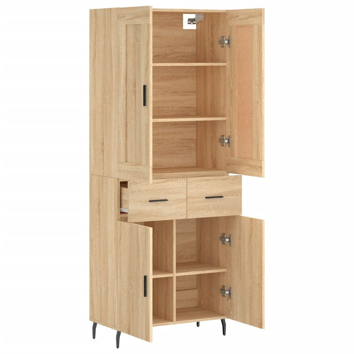 højskab 69,5x34x180 cm konstrueret træ sonoma-eg