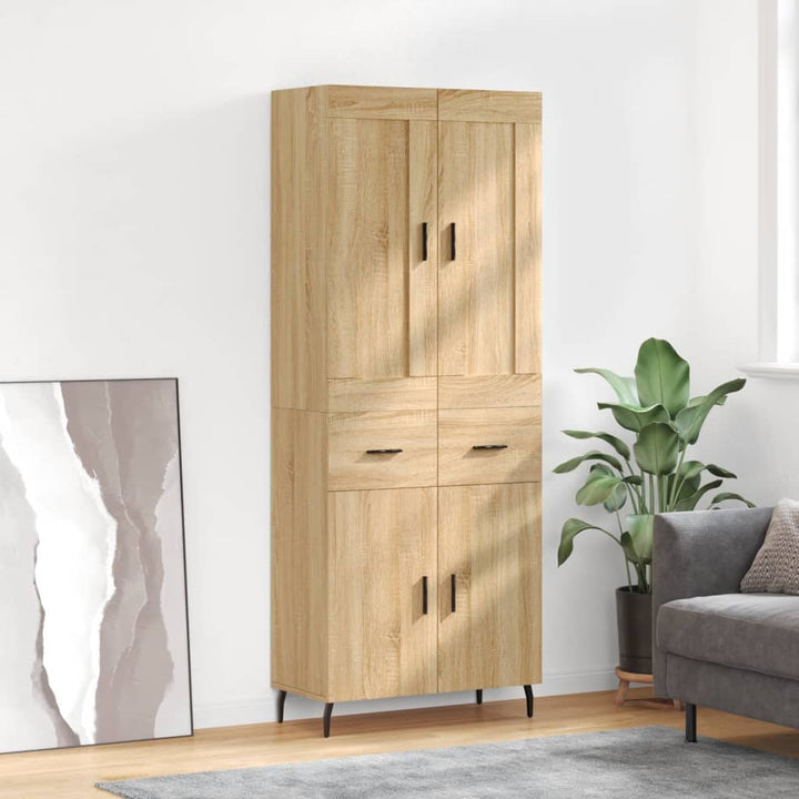 højskab 69,5x34x180 cm konstrueret træ sonoma-eg