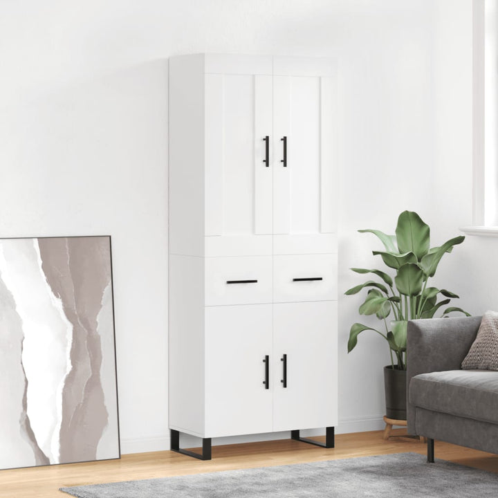 højskab 69,5x34x180 cm konstrueret træ hvid