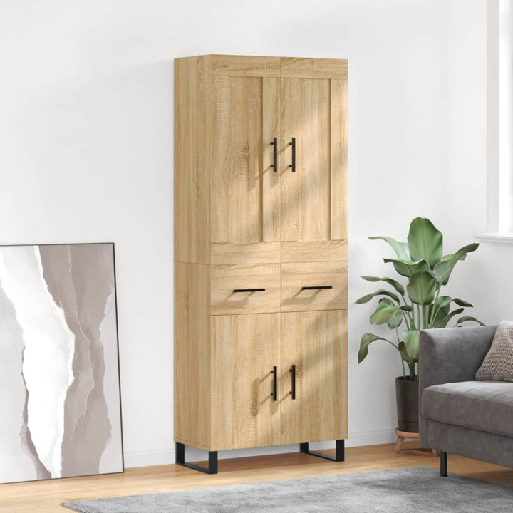højskab 69,5x34x180 cm konstrueret træ sonoma-eg