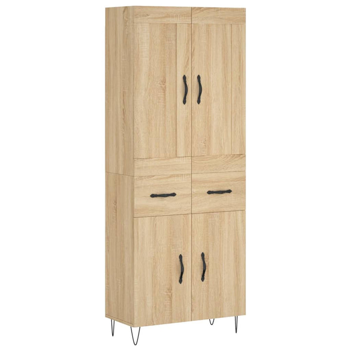 højskab 69,5x34x180 cm konstrueret træ sonoma-eg