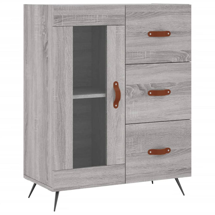 højskab 69,5x34x180 cm konstrueret træ grå sonoma-eg