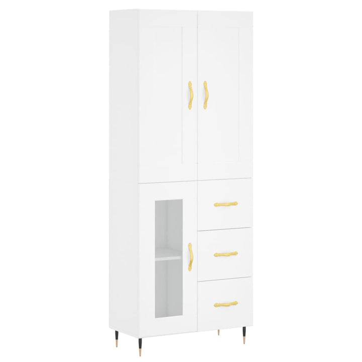 højskab 69,5x34x180 cm konstrueret træ hvid