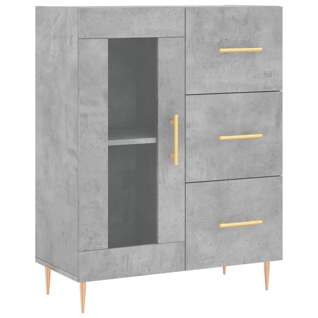 højskab 69,5x34x180 cm konstrueret træ betongrå