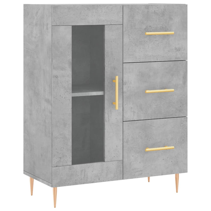 højskab 69,5x34x180 cm konstrueret træ betongrå