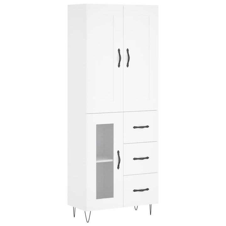 højskab 69,5x34x180 cm konstrueret træ hvid