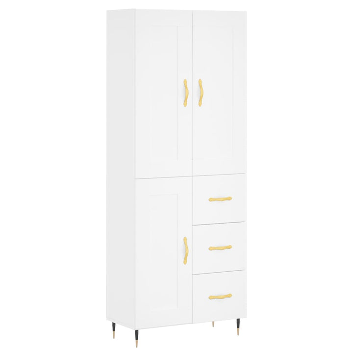 højskab 69,5x34x180 cm konstrueret træ hvid