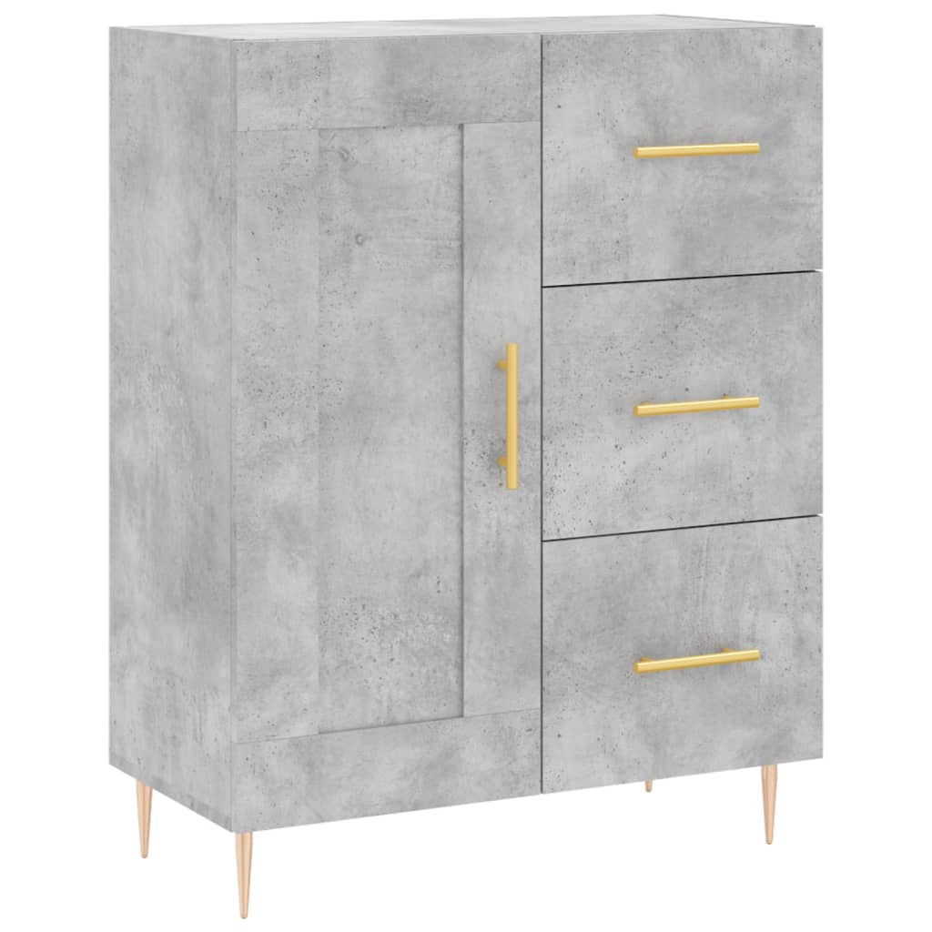højskab 69,5x34x180 cm konstrueret træ betongrå