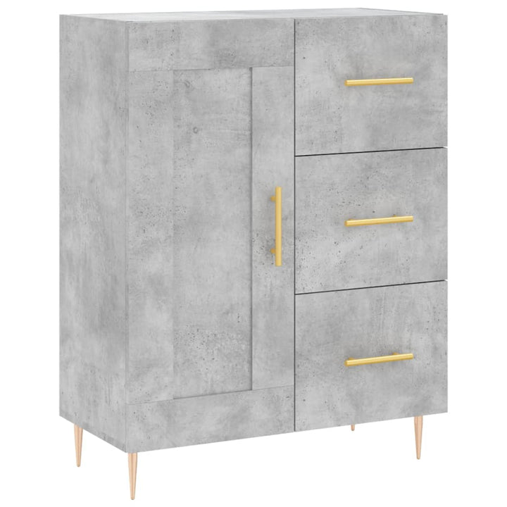 højskab 69,5x34x180 cm konstrueret træ betongrå