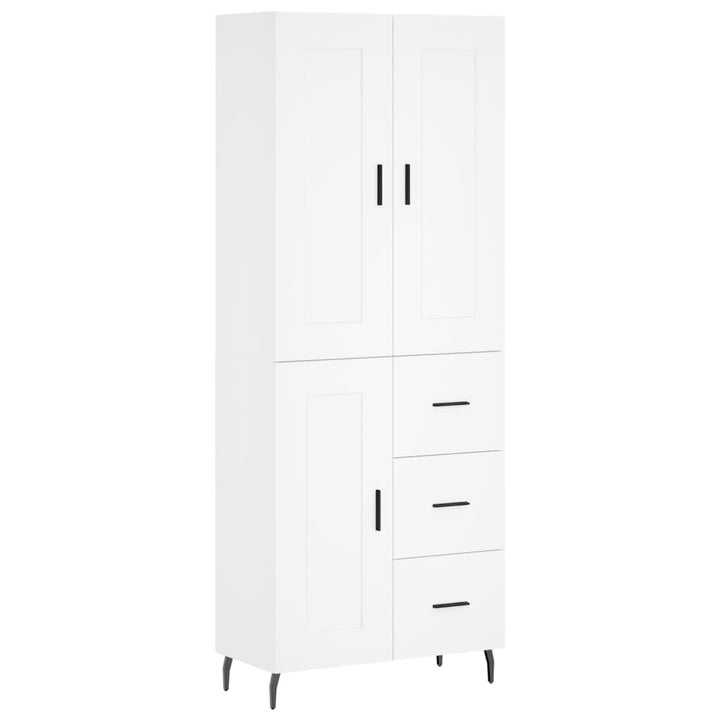 højskab 69,5x34x180 cm konstrueret træ hvid