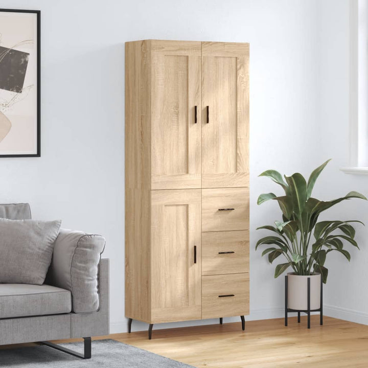 højskab 69,5x34x180 cm konstrueret træ sonoma-eg