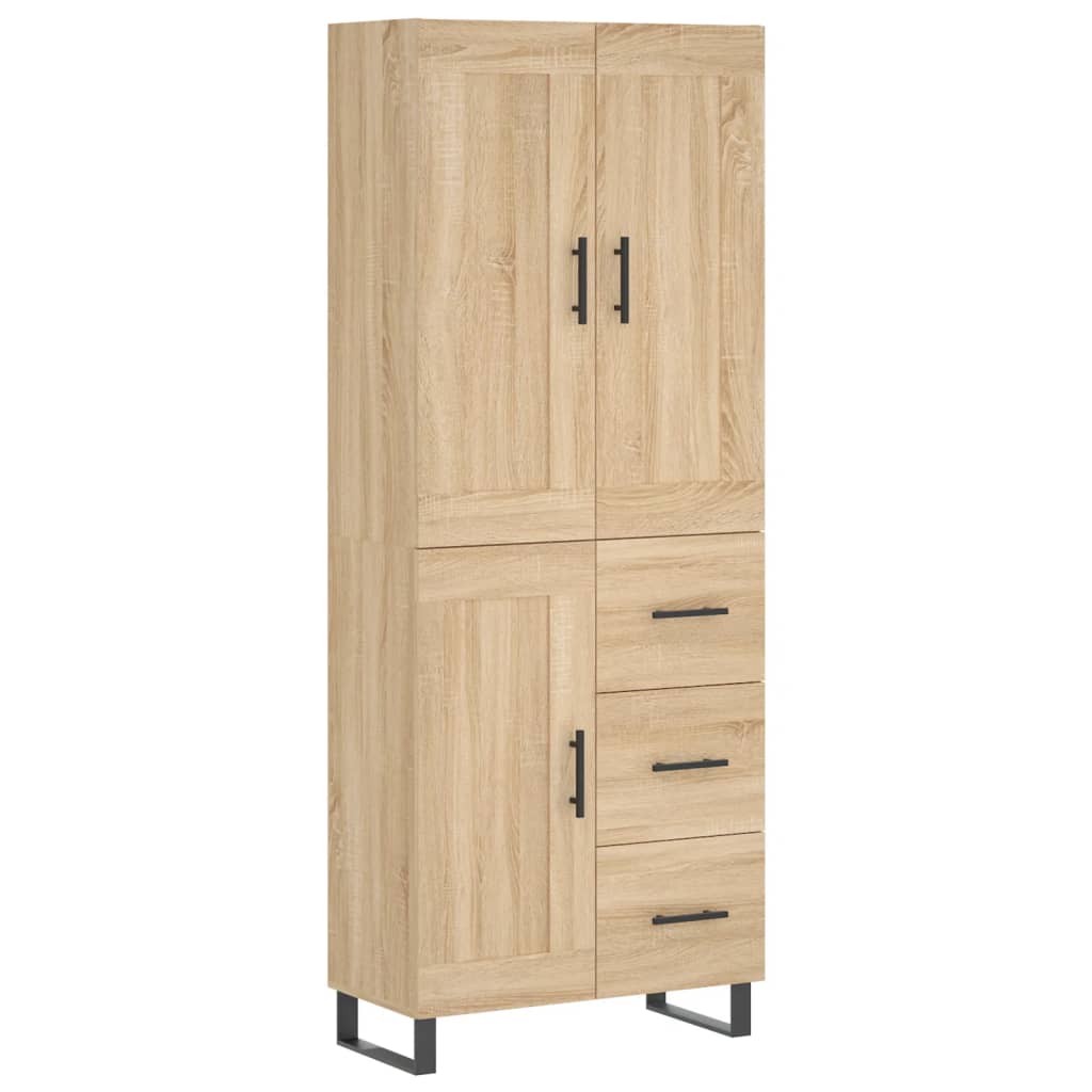 højskab 69,5x34x180 cm konstrueret træ sonoma-eg