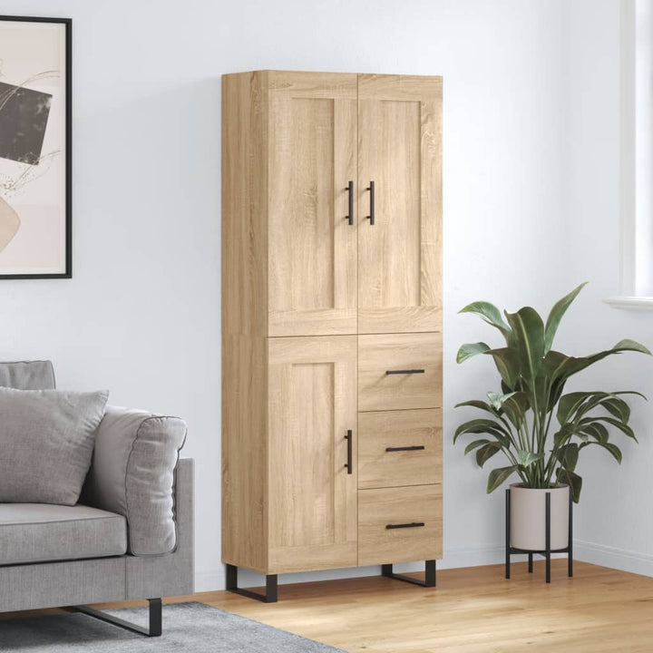 højskab 69,5x34x180 cm konstrueret træ sonoma-eg
