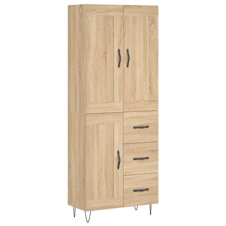 højskab 69,5x34x180 cm konstrueret træ sonoma-eg